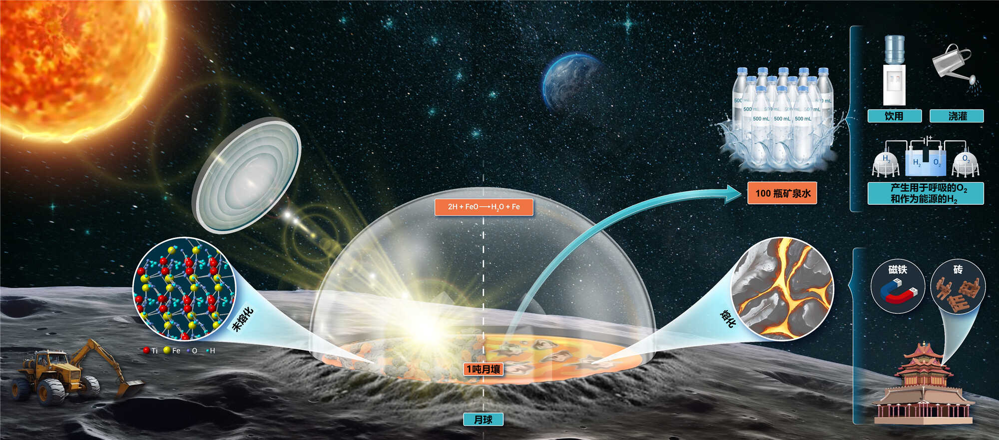 宁波材料所通过研究发现利用月壤生产大量水的方法